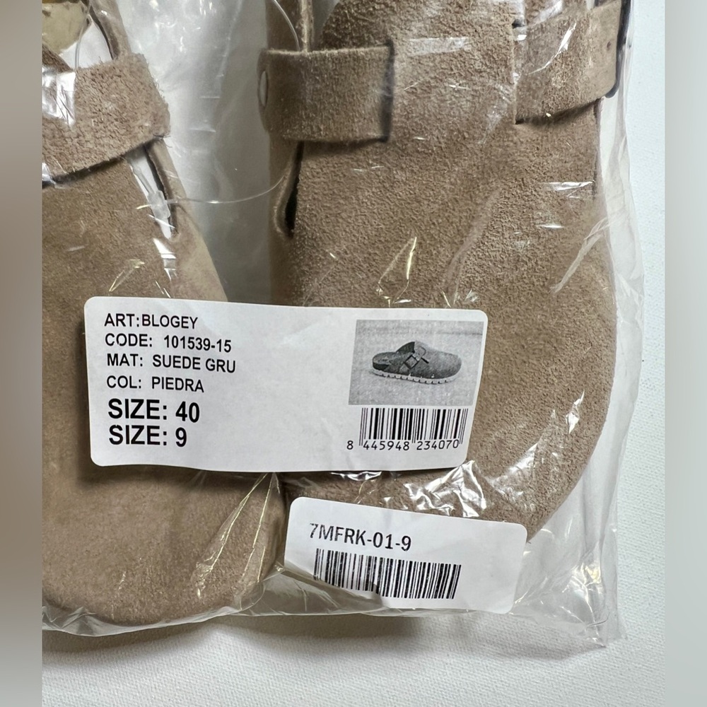 Plakton Blogey Suede Clogs in Piedra (Stone) US Women’s 9 EU 40 - Picture 13 of 15